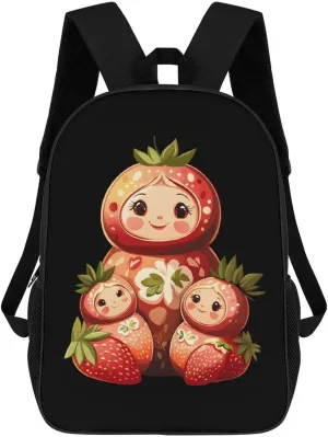 Matryoshka Russian Strawberry Nesting Doll Laptop Backpack for Men Women 17 Inch Shoulder Bag Travel Daypack