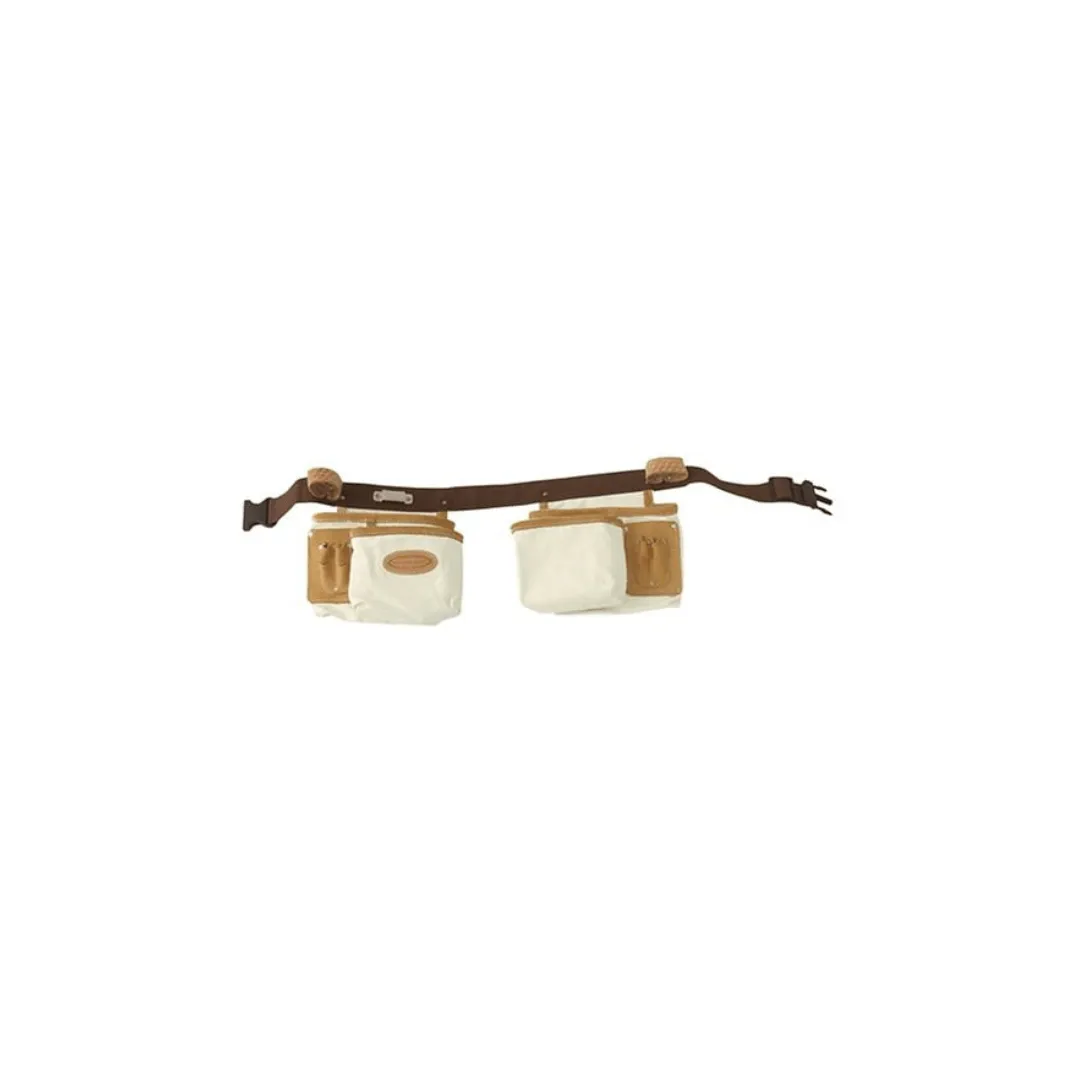 McGuire Nicholas 10 Pocket Finishers Apron in Natural Cotton Canvas With Belt