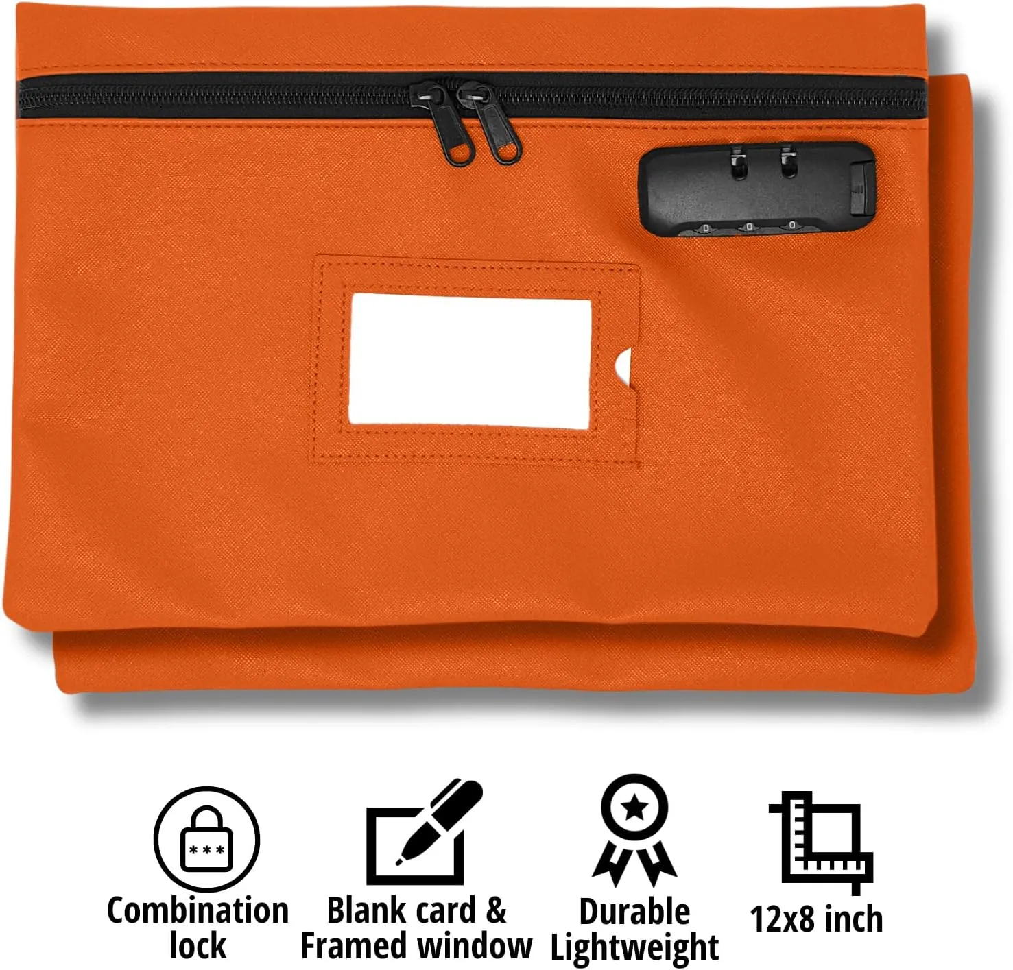 Medicine Bag with Lock | 12x8 Inch Med Bag | Medication Bag for Traveling | Small Medication Travel Bag | Kids Medicine Bag | Pills Locking Zipper Pouch Storage Case Organizer (Orange)