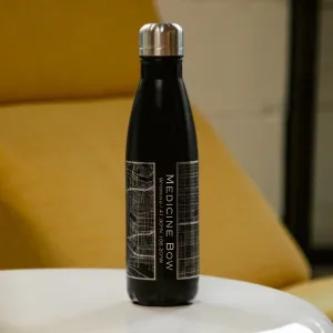 Medicine Bow - Wyoming Engraved Map Insulated Bottle in Matte Black