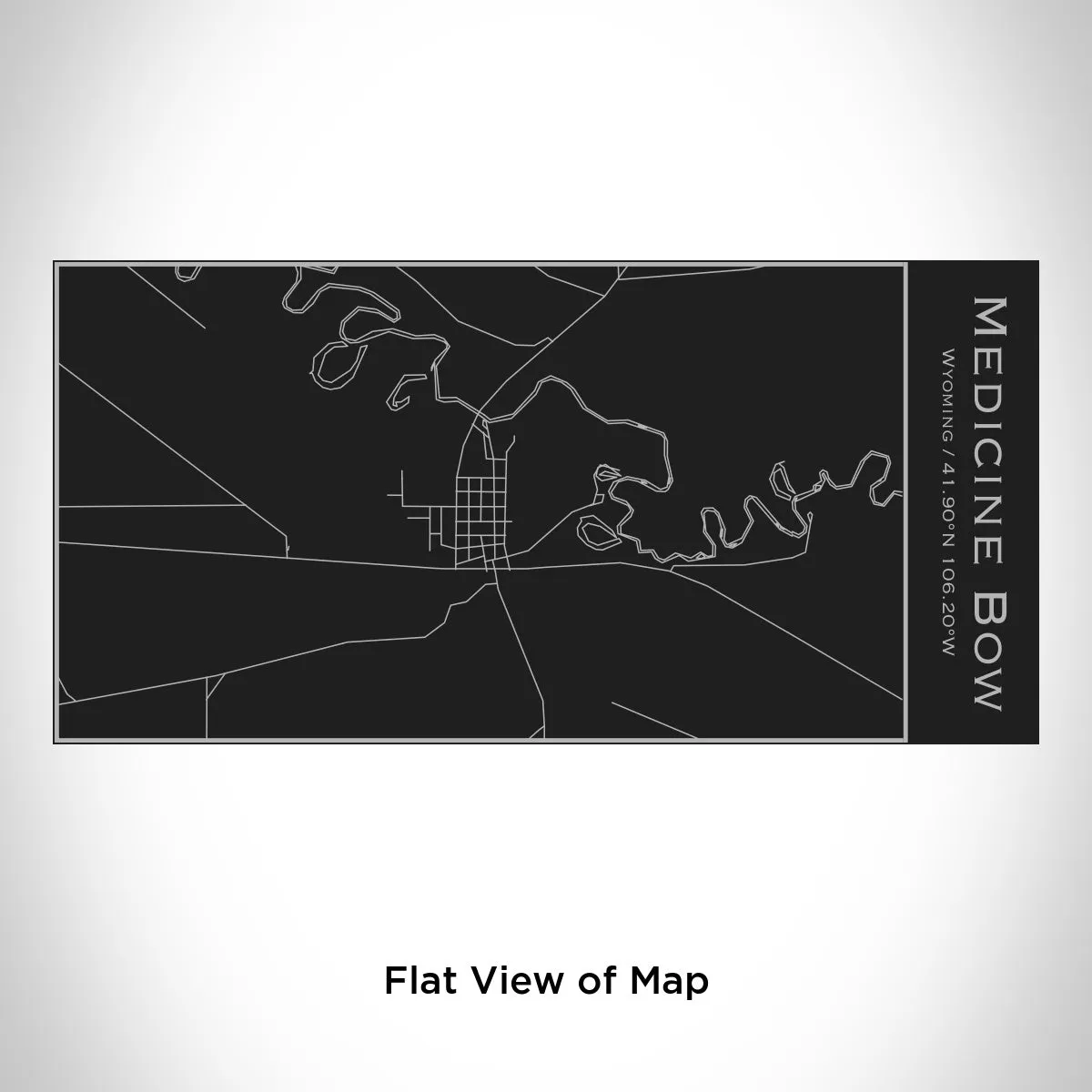 Medicine Bow - Wyoming Engraved Map Insulated Bottle in Matte Black