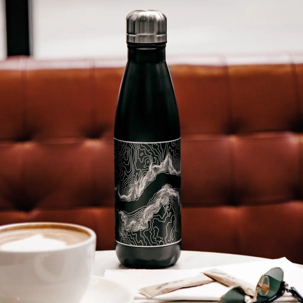 Medicine Bow - Wyoming Engraved Map Insulated Bottle in Matte Black