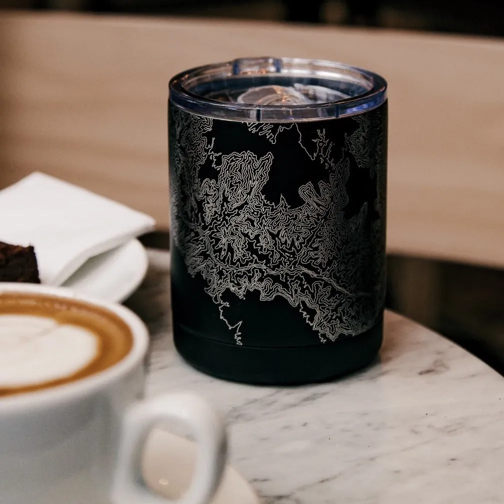 Medicine Bow - Wyoming Engraved Map Insulated Cup in Matte Black
