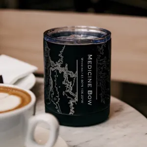 Medicine Bow - Wyoming Engraved Map Insulated Cup in Matte Black