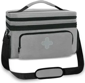 Medicine Storage Bag, Pill Bottle Organizer for Emergency, Medicine Box Empty with Small Portable Pouch, First Aid Box for Travel and Home Storage