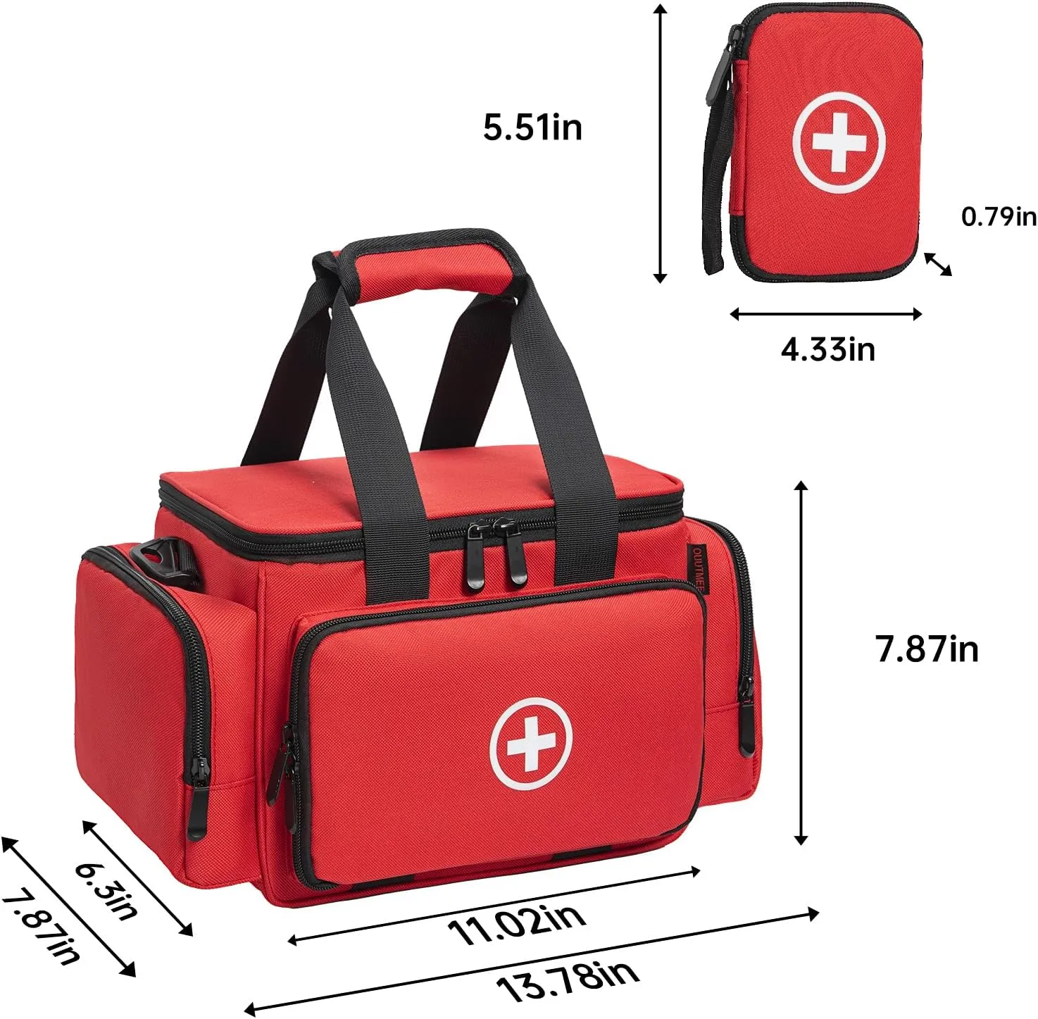 Medicine Storage Bag, Pill Bottle Organizer with Portable Small Pouch, Medication Bottle Organizer Empty with Shoulder Strap for Home Storage and Travel