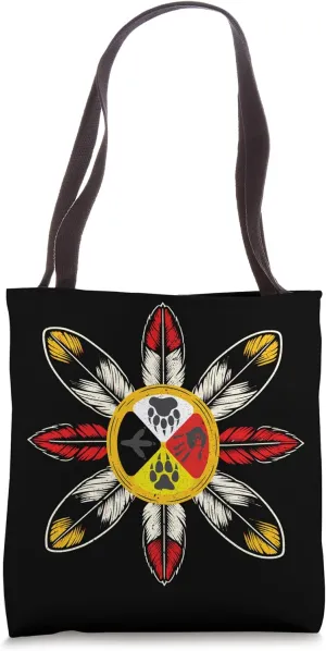 Medicine Wheel indigenous native american animals spirit Tote Bag