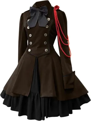 Medieval Renaissance Gown Dress for Women Steampunk Gothic Rockabilly Cosplay Victorian Vintage Retro Gown Dress