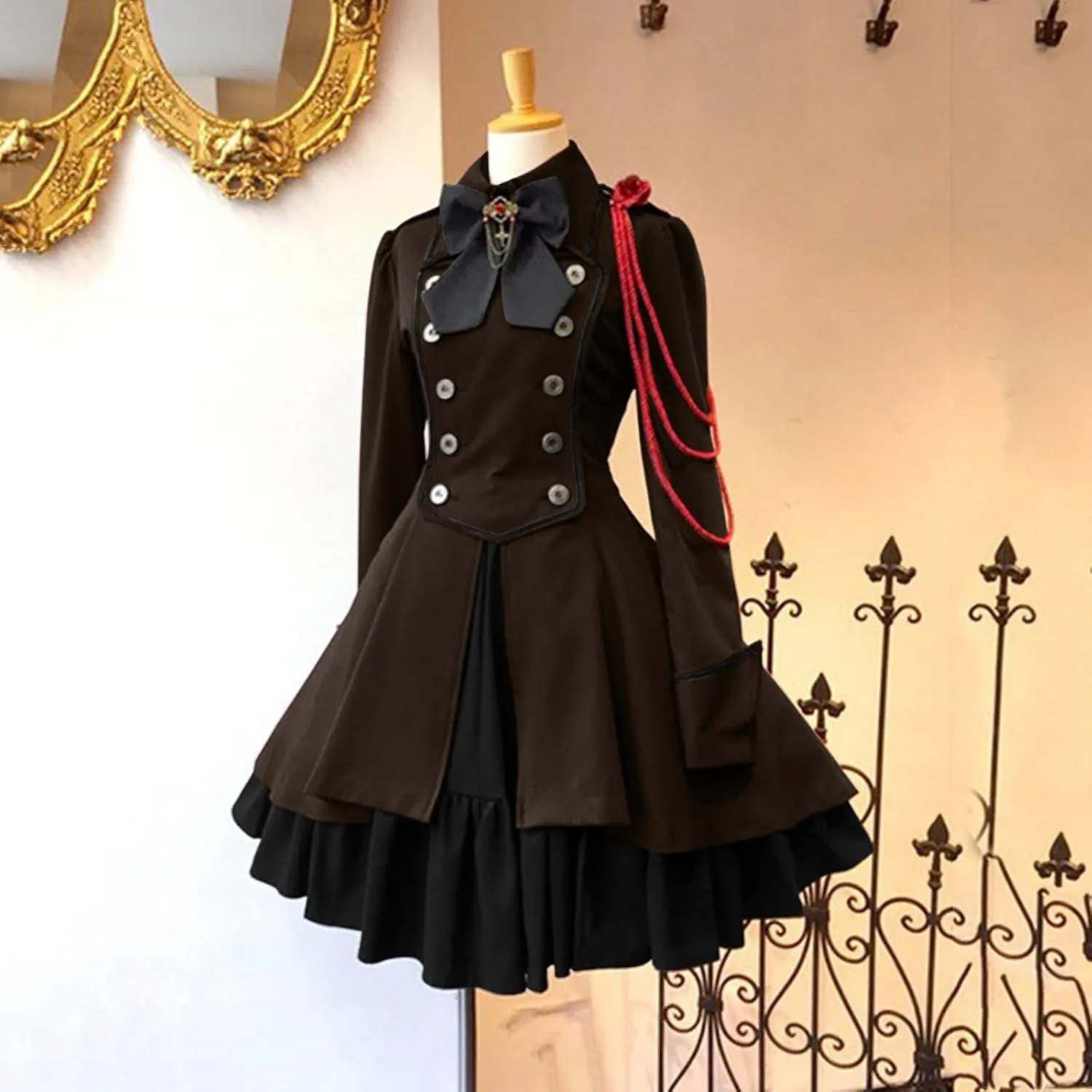 Medieval Renaissance Gown Dress for Women Steampunk Gothic Rockabilly Cosplay Victorian Vintage Retro Gown Dress