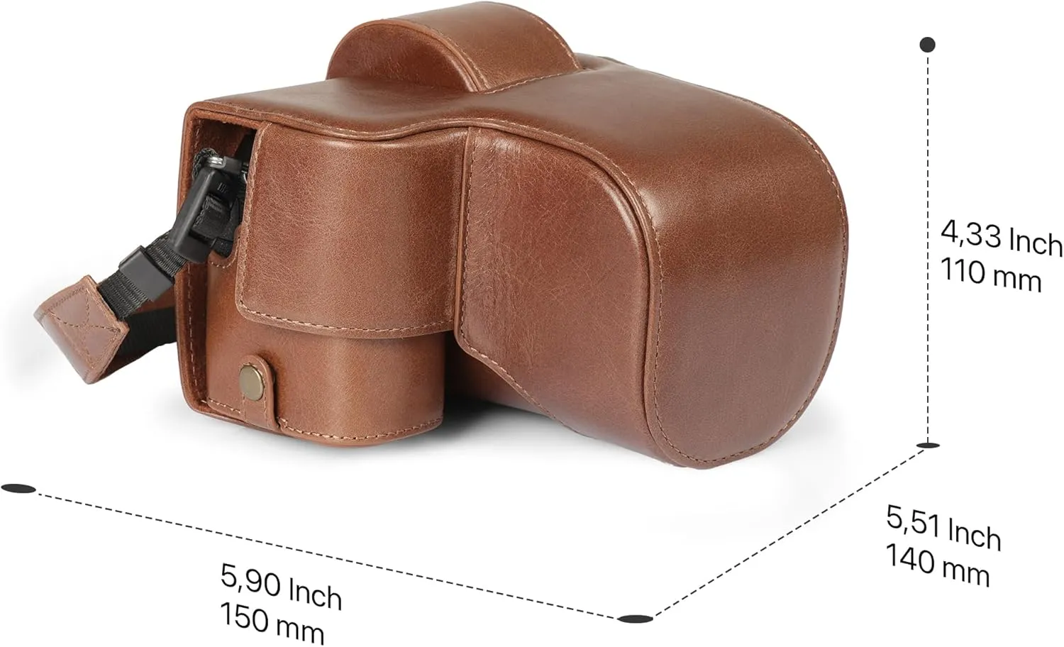 Mega Gear Genuine Leather Camera Case for Fujifilm X-S20 (18-55mm) - Stylish and Protective Digital Photography Bag - Brown