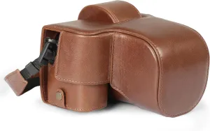 Mega Gear Genuine Leather Camera Case for Fujifilm X-S20 (18-55mm) - Stylish and Protective Digital Photography Bag - Brown