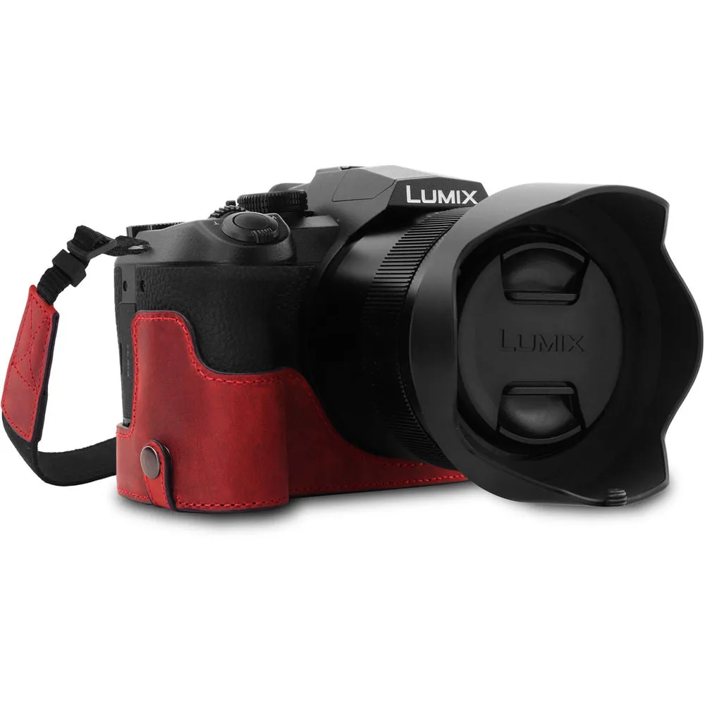 MegaGear Ever Ready PU Leather Full Camera Case for Leica V-Lux 5, Panasonic Lumix DC-FZ1000 II (Black)