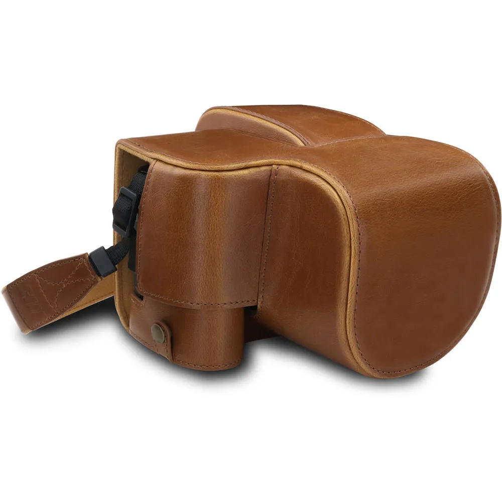 MegaGear Ever Ready PU Leather Full Camera Case for Leica V-Lux 5, Panasonic Lumix DC-FZ1000 II (Black)