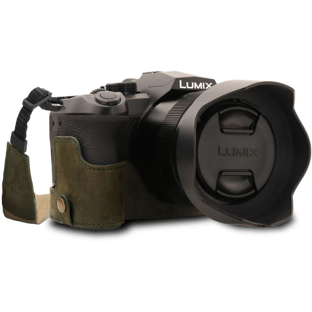 MegaGear Ever Ready PU Leather Full Camera Case for Leica V-Lux 5, Panasonic Lumix DC-FZ1000 II (Black)