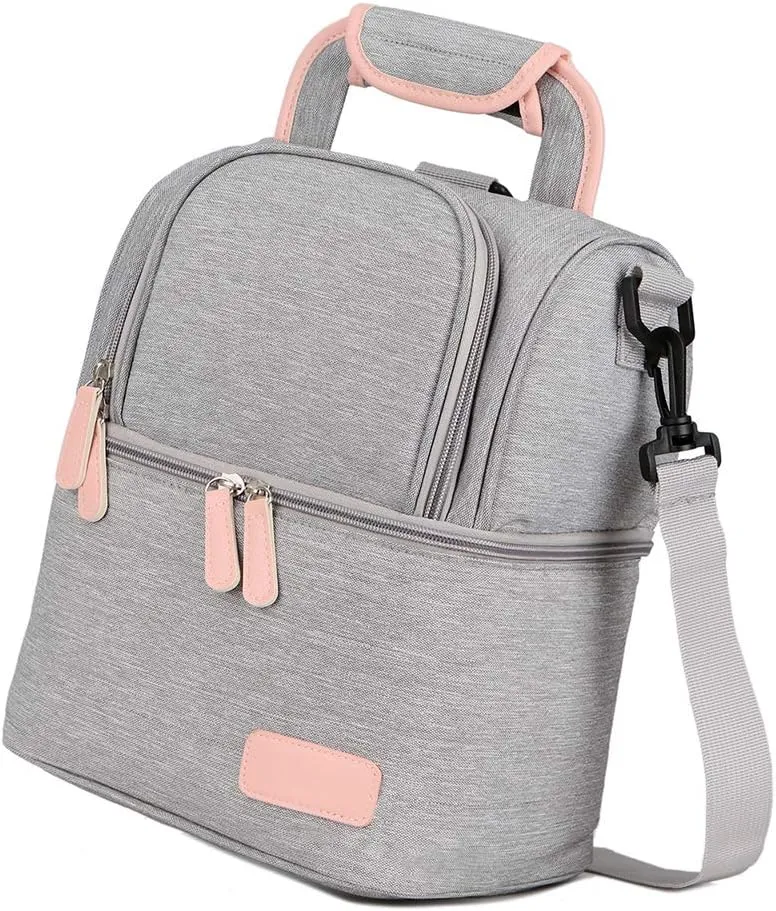 Meichoon Breast Milk Baby Bottle Cooler Bag/Waterproof Baby Milk Bag Freezer/Mommy Travel Backpack/Portable Thermal Insulated Lunch Box for Women Men Large Capacity Handbag