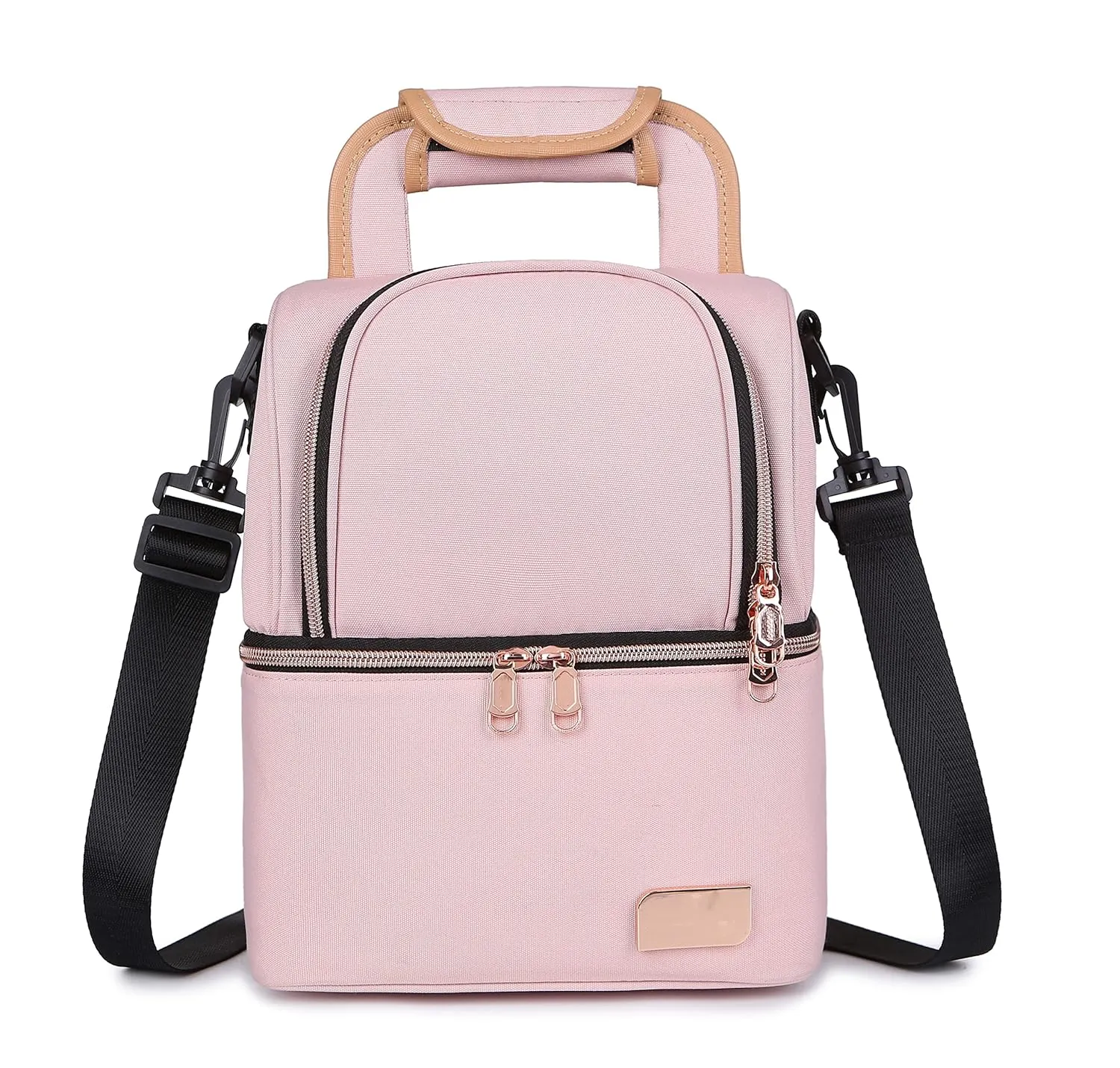 Meichoon Breast Milk Freezer Baby Bottle Cooler Bag Waterproof Baby Food Insulation Maternity Handbag Double Layer Fresh Keeping Travel Backpack for Nursing Mother UH12 Pink