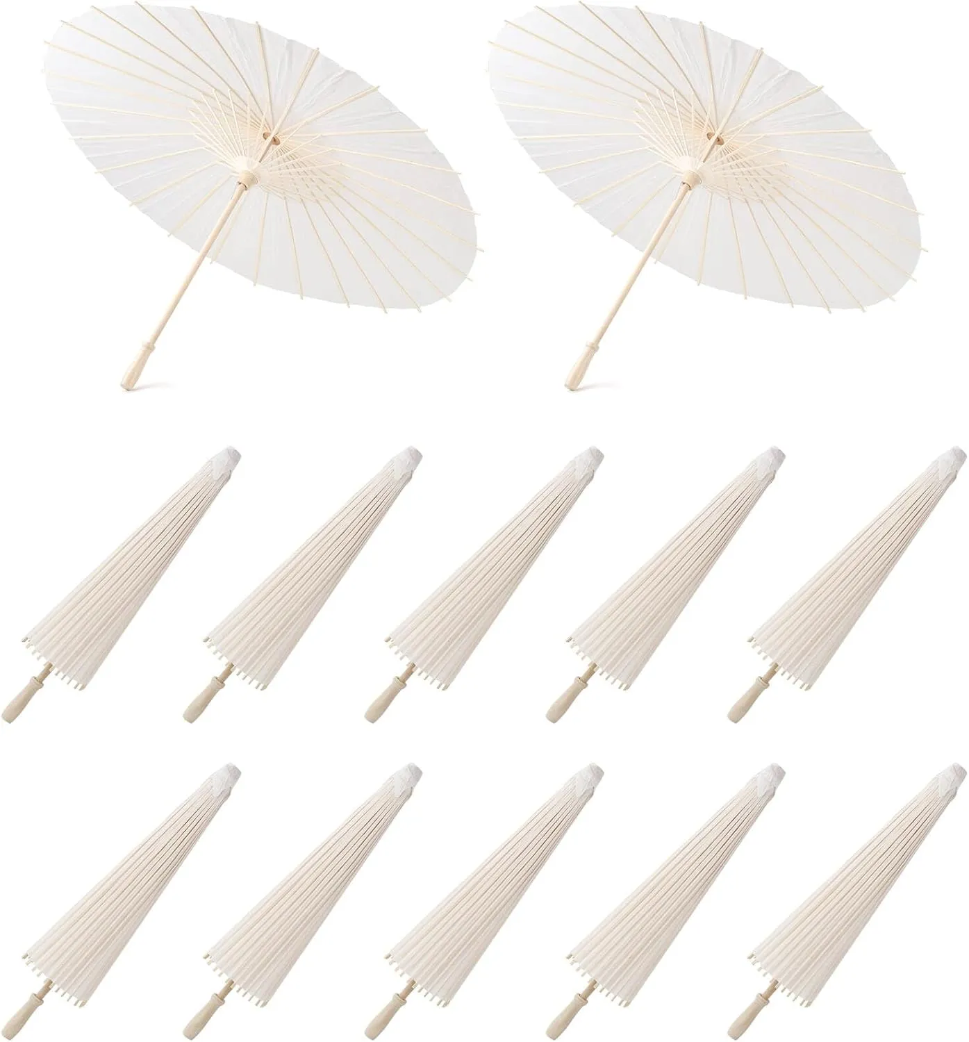 MEIKLE 33 inches Paper Parasol Paper Umbrellas for Weddings Chinese Japanese White Umbrella DIY Painting Decorative
