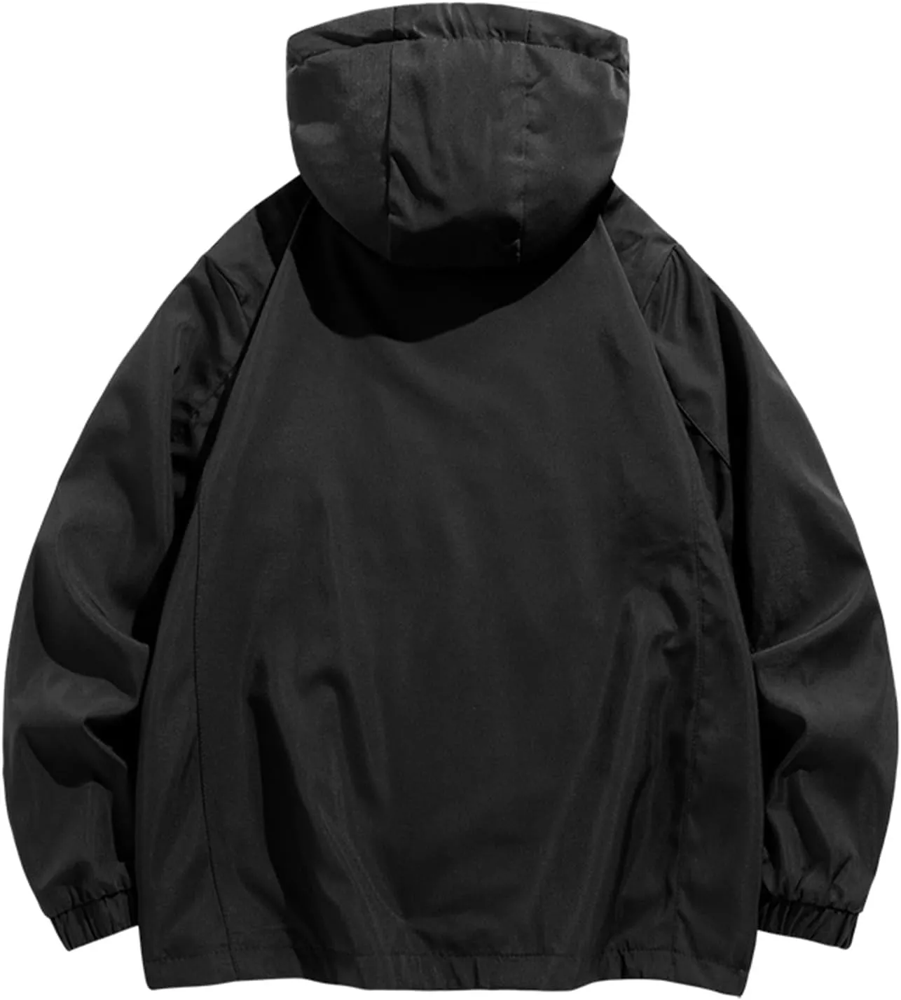 Men Waterproof Lightweight Rain Jacket Breathable Active Outdoor Hooded Raincoat Casual Trendy Work Jacket for Hiking