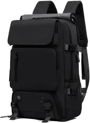 Men's and Women's Large Capacity Travel Backpack Multi functional Portable Luggage Bag Business Travel Laptop Bag,Black