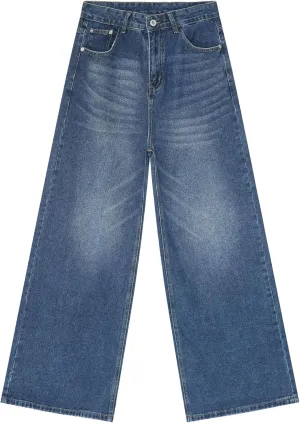 Men's Baggy Jeans Hip Hop Skater Jeans Vintage Dance Skateboard Pants Loose Fit Denim Jeans