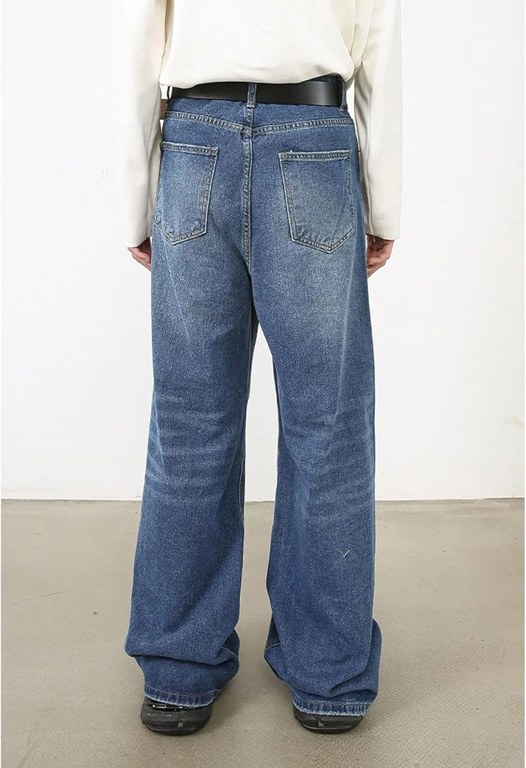 Men's Baggy Jeans Hip Hop Skater Jeans Vintage Dance Skateboard Pants Loose Fit Denim Jeans