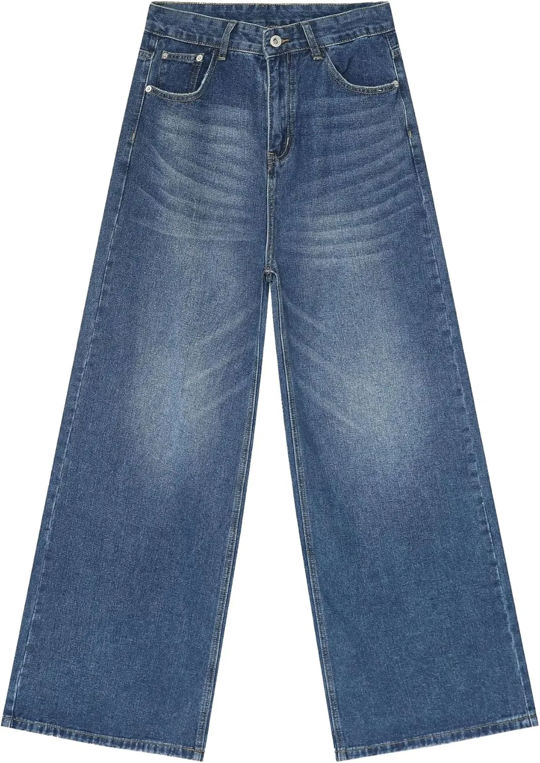 Men's Baggy Jeans Hip Hop Skater Jeans Vintage Dance Skateboard Pants Loose Fit Denim Jeans