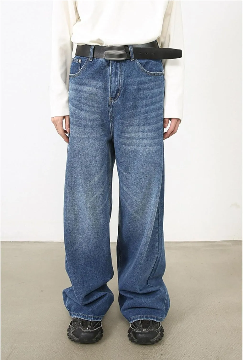 Men's Baggy Jeans Hip Hop Skater Jeans Vintage Dance Skateboard Pants Loose Fit Denim Jeans