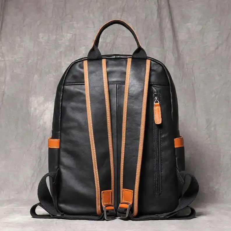 Men's Genuine Leather Travel Backpack