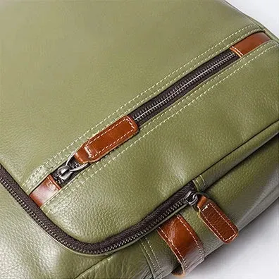 Men's Genuine Leather Travel Backpack