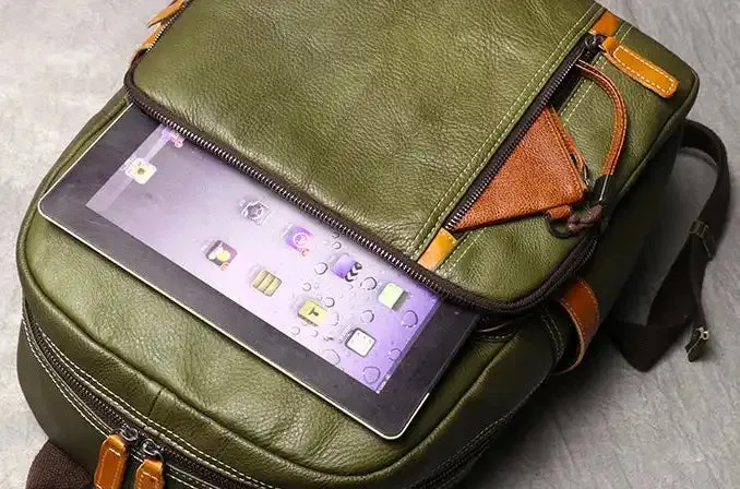 Men's Genuine Leather Travel Backpack