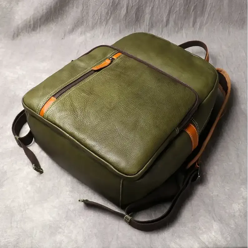 Men's Genuine Leather Travel Backpack