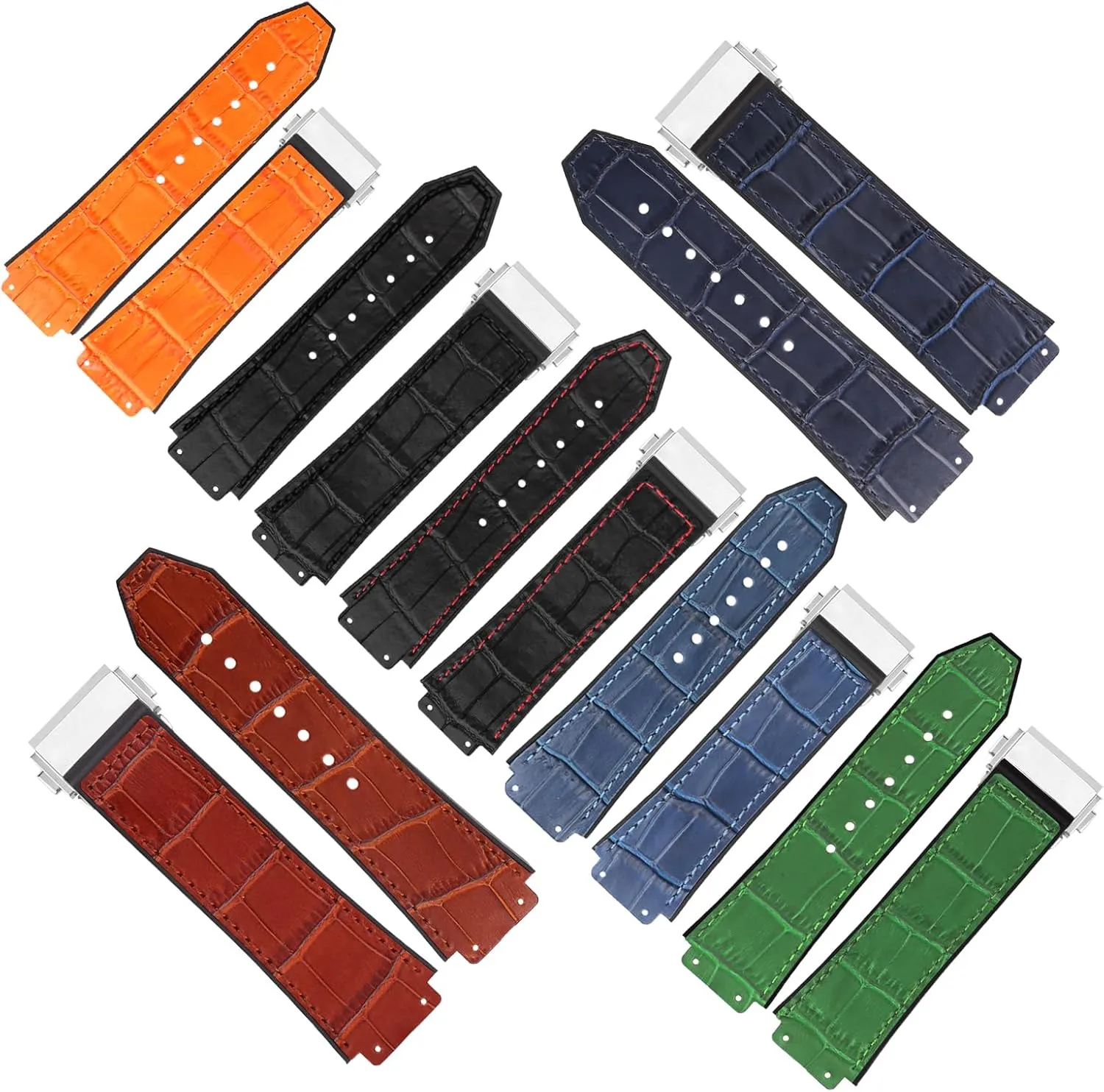 Men's Leather Strap Compatible for 25mm Hublot Big Bang Series Ladies outdoor work waterproof watch band wrist strap with buckle
