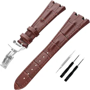 Men's Leather Strap Compatible for 28mm Audemars Piguet Royal Oak Offshore AP 15703 15710 15400 26470 26400 Ladies outdoor work waterproof watch band wrist strap buckle
