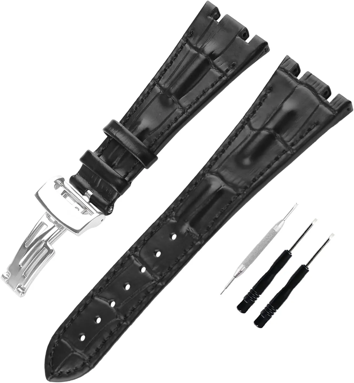 Men's Leather Strap Compatible for 28mm Audemars Piguet Royal Oak Offshore AP 15703 15710 15400 26470 26400 Ladies outdoor work waterproof watch band wrist strap buckle