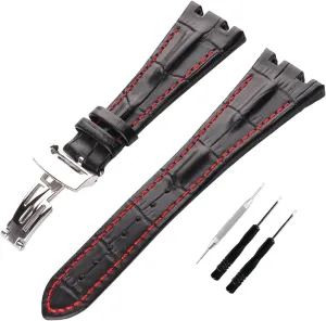 Men's Leather Strap Compatible for 28mm Audemars Piguet Royal Oak Offshore AP 15703 15710 15400 26470 26400 Ladies outdoor work waterproof watch band wrist strap buckle