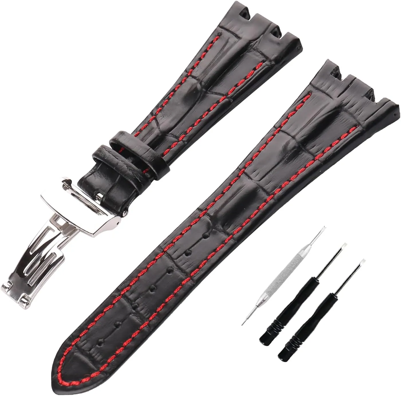 Men's Leather Strap Compatible for 28mm Audemars Piguet Royal Oak Offshore AP 15703 15710 15400 26470 26400 Ladies outdoor work waterproof watch band wrist strap buckle