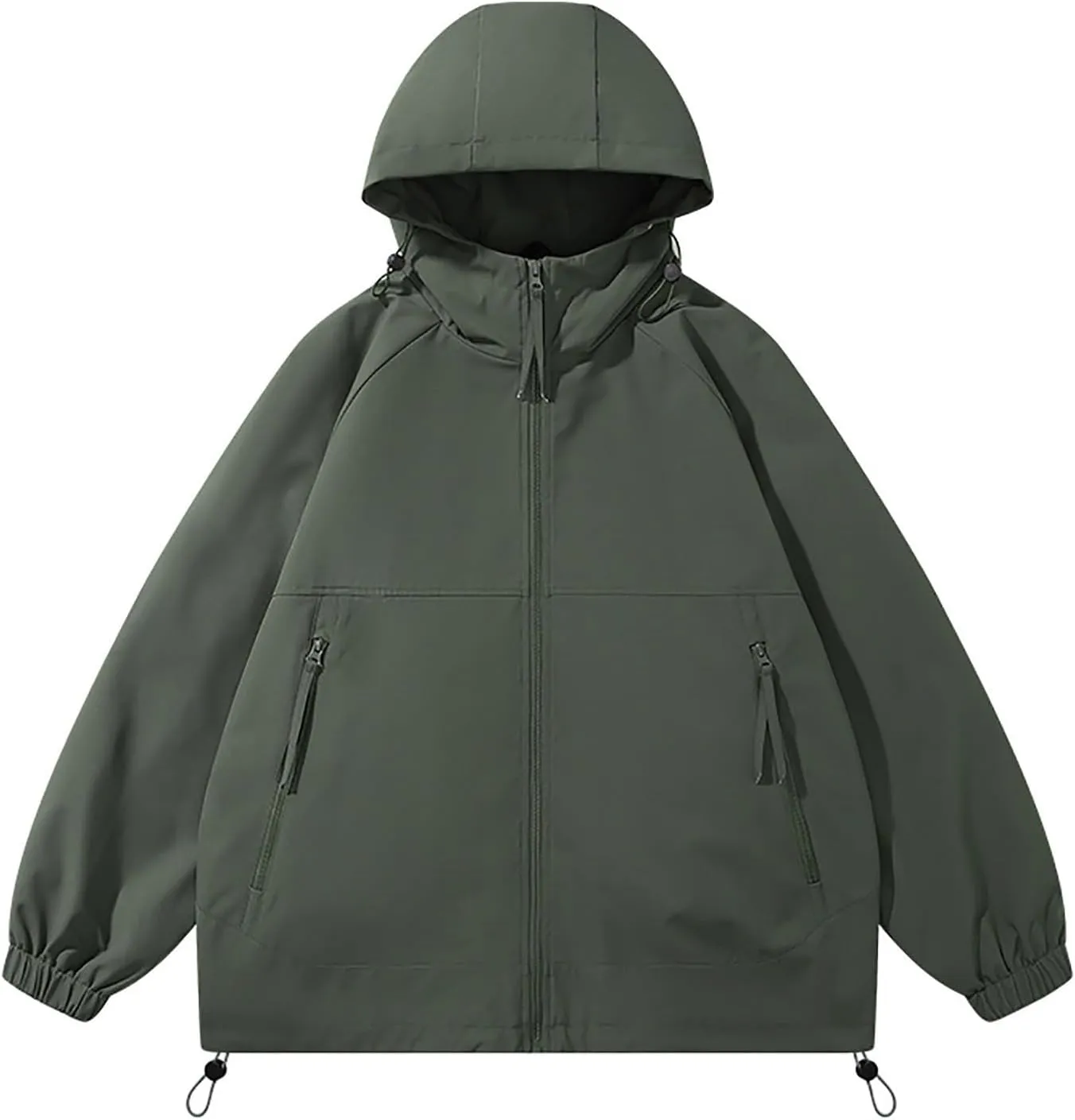 Men's Rain Jacket Waterproof Hooded Lightweight Breathable Active Outdoor Raincoat for Outdoor Cycling Hiking Running