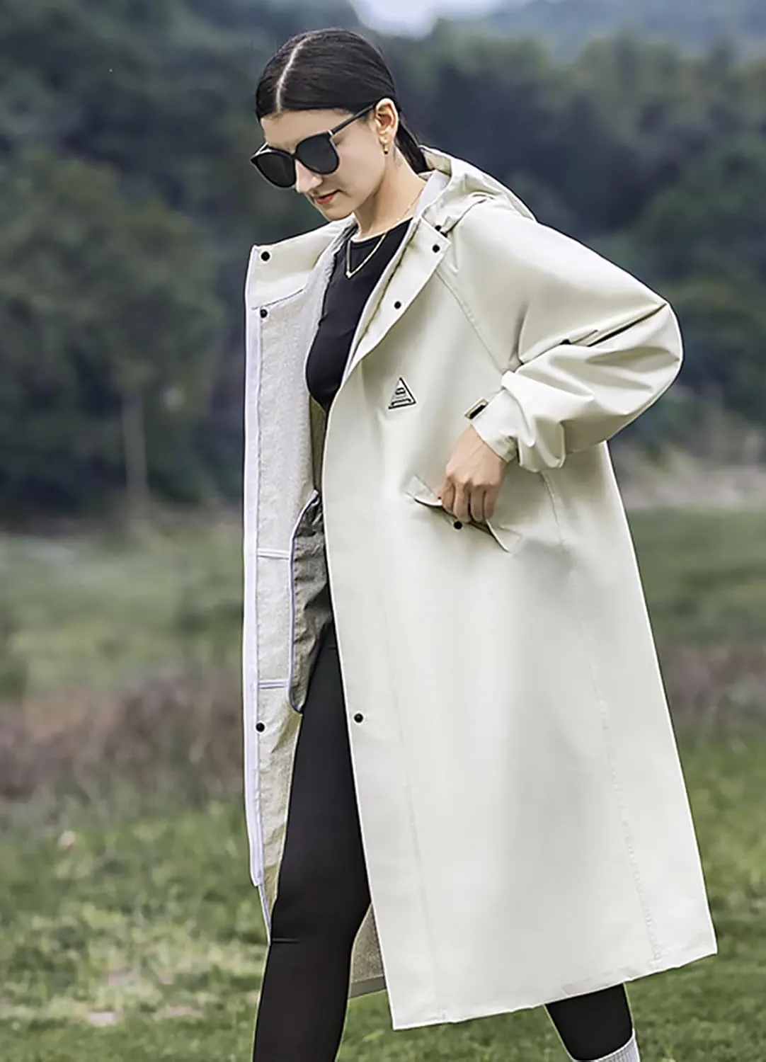 Men's rainproof jacket with hood, waterproof, lightweight, activity long women's multi-functional raincoat