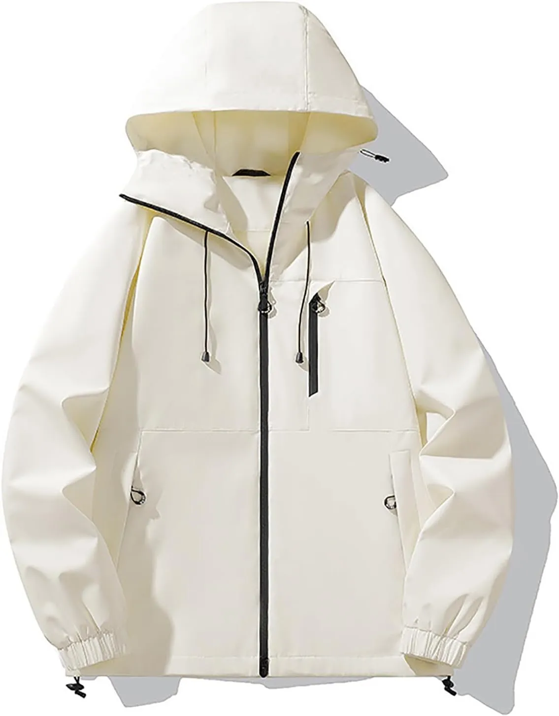 Men's Waterproof Lightweight Rain Jacket Breathable Active Outdoor Hiking Hooded Raincoat Casual Windbreaker Jackets