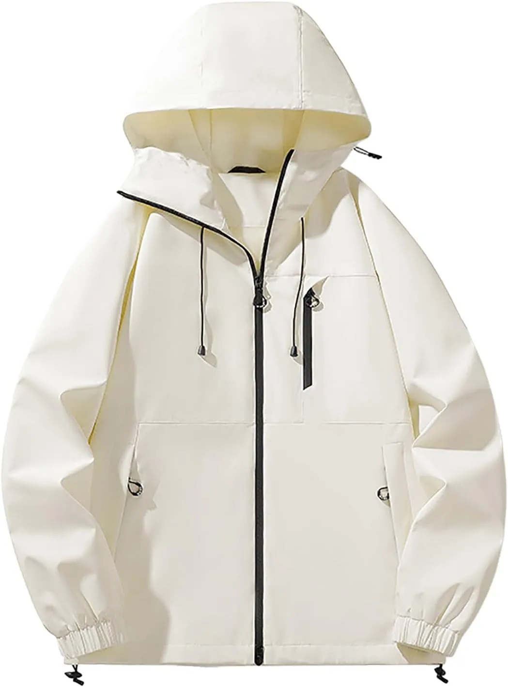 Men's Waterproof Lightweight Rain Jacket Breathable Active Outdoor Hiking Hooded Raincoat Casual Windbreaker Jackets