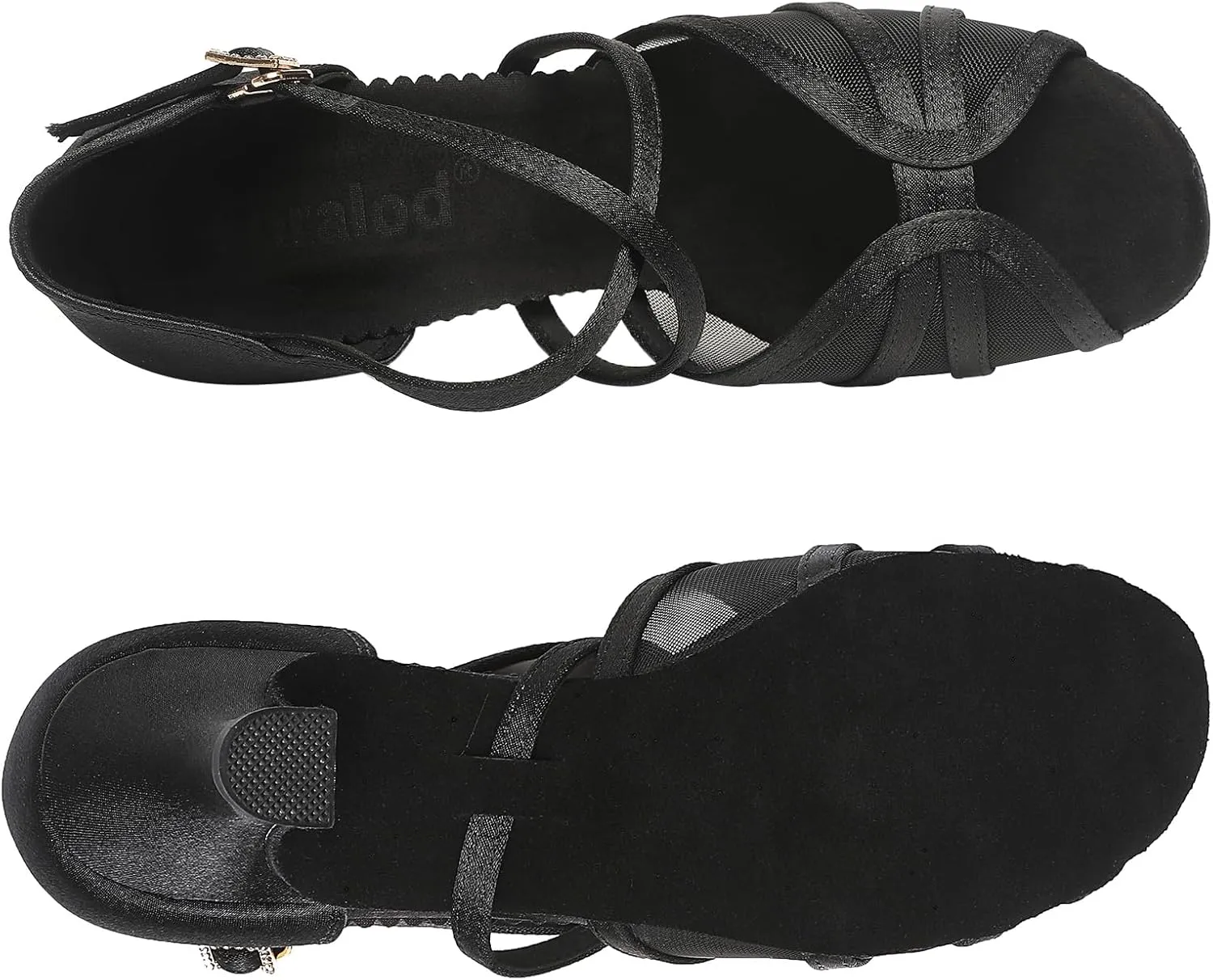 Mesh Women's Latin Dance Shoes, Salsa & Ballroom, Satin Prom Shoes with Low Heels