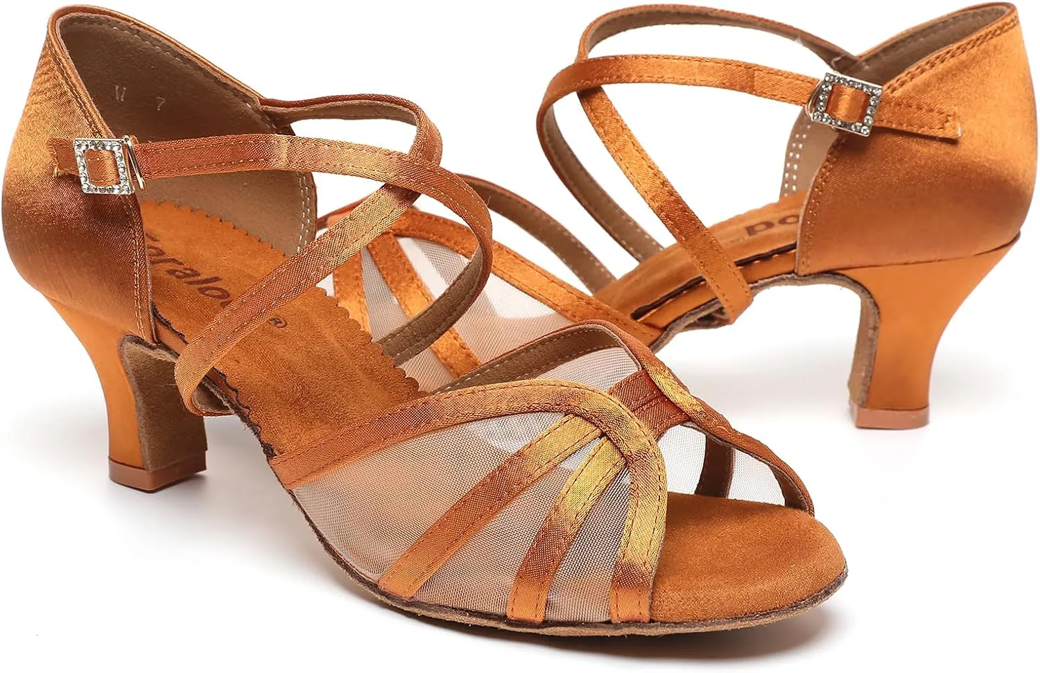 Mesh Women's Latin Dance Shoes, Salsa & Ballroom, Satin Prom Shoes with Low Heels