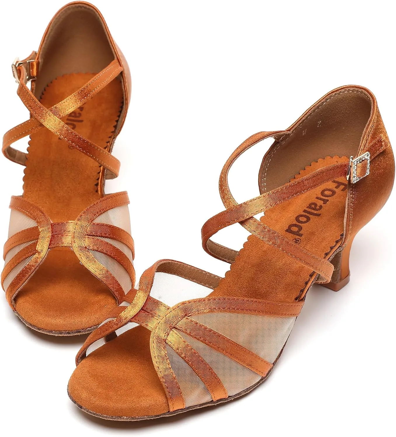 Mesh Women's Latin Dance Shoes, Salsa & Ballroom, Satin Prom Shoes with Low Heels