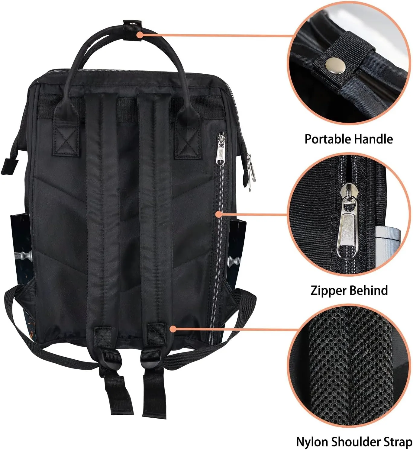 Metal Sword Diaper Bag Backpack Waterproof Backpack Baby Nappy Changing Bag for Travel Large Capacity Durable and Stylish for Woman