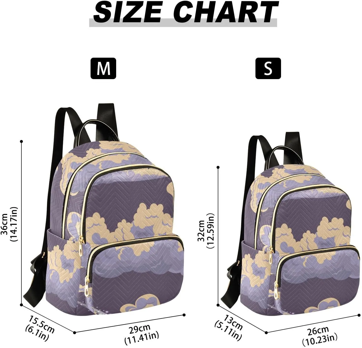 Meteors Clouds Fashion Travel Backpack for Women Multi Pockets Lightweight Purse for Women-M