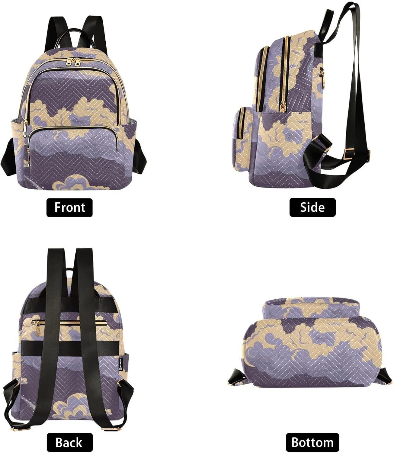 Meteors Clouds Fashion Travel Backpack for Women Multi Pockets Lightweight Purse for Women-M
