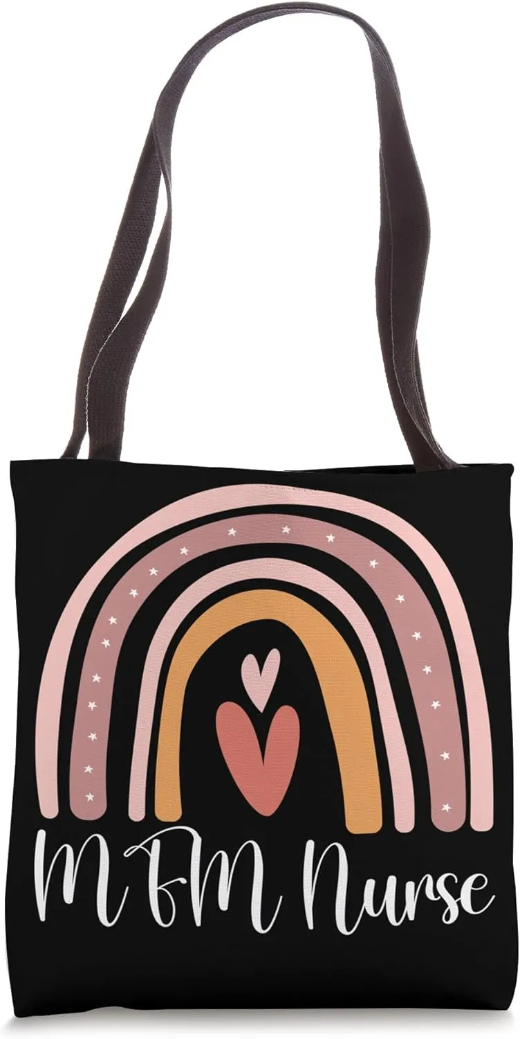 MFM Nurse Rainbow Maternal Fetal Medicine Nurse MFM Nursing Tote Bag