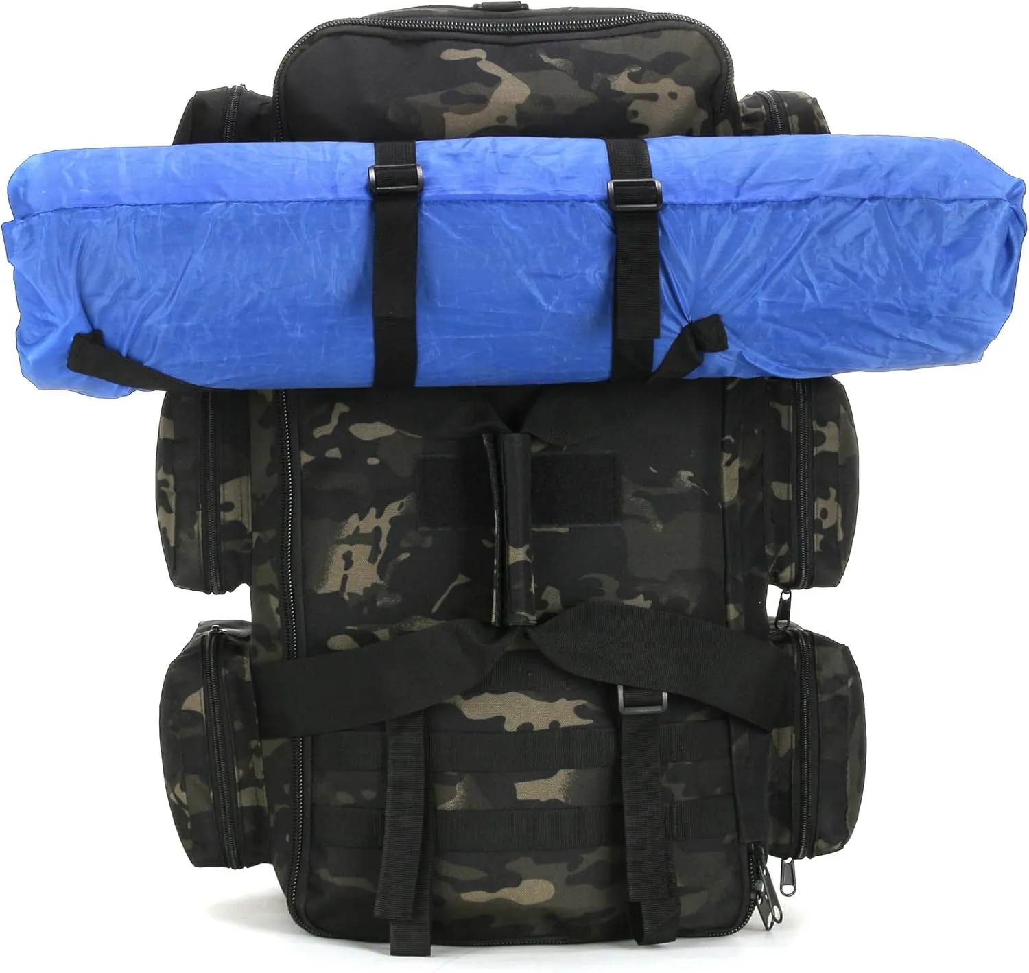 Military Duffel Bag for Men Travel Sports Gym Bag Backpack 50L Large Capacity Multi-Functional Assault Pack (Black CP)