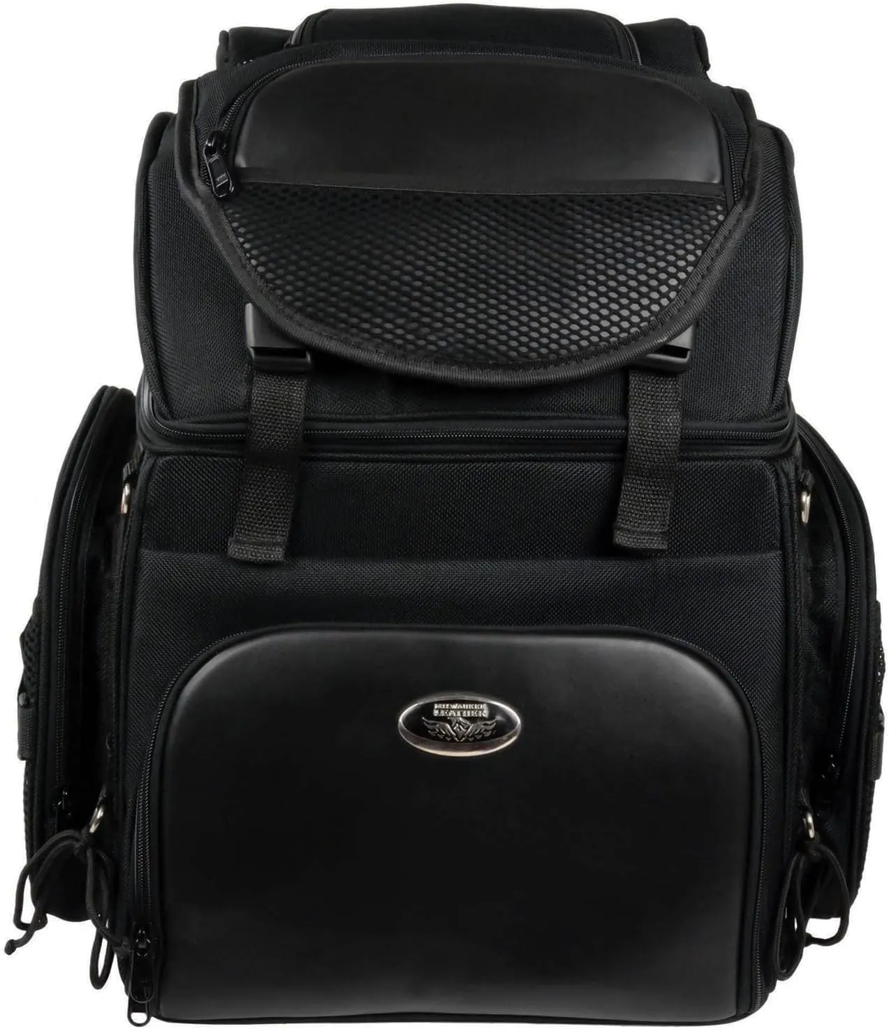 Milwaukee Leather SH689 Large Black Textile Waterproof Touring Motorcycle Sissy Bar Bag - One Size