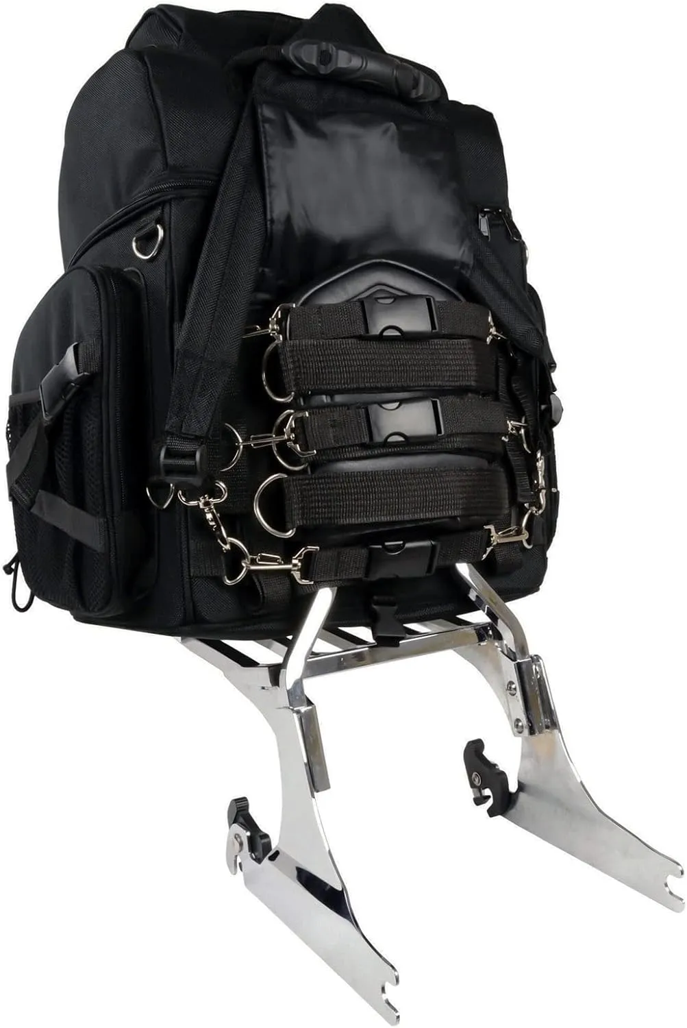 Milwaukee Leather SH689 Large Black Textile Waterproof Touring Motorcycle Sissy Bar Bag - One Size